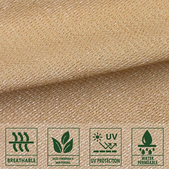 Sun Shade Sail 10' x 10' x 10' Sand Triangle Shade Canopy | Outdoor sun shade - Image 6