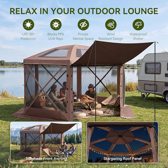 Aoxun 15x15ft Pop Up Canopy Tent, Screen Tent - Image 2