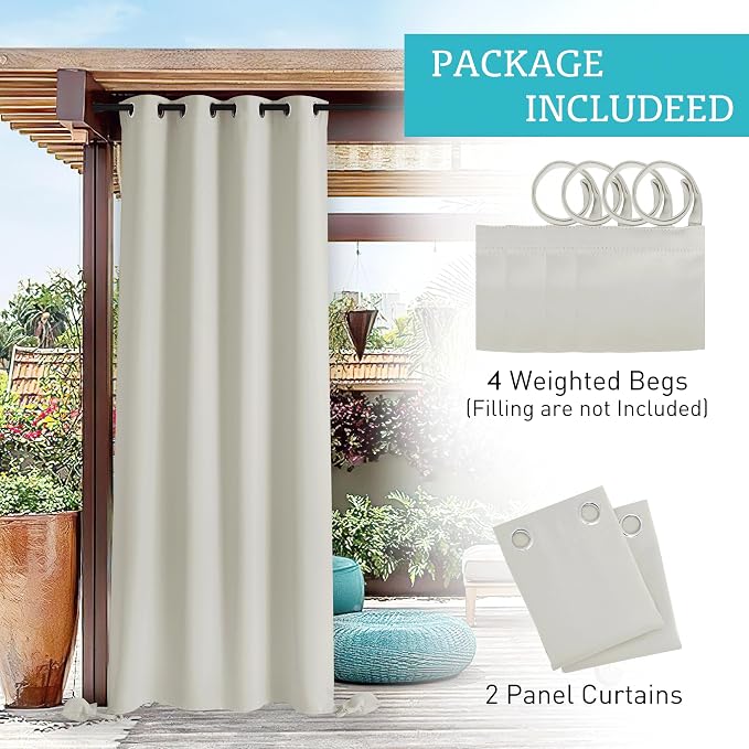 RYB HOME Outdoor Curtains Windproof - Image 7