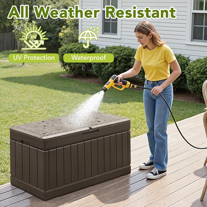 Devoko 78 Gallon Deck Box, Waterproof Resin Outdoor Storage Box | Outdoor - Image 5