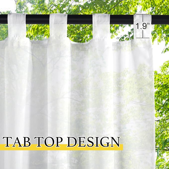 NICETOWN 2 Panels Outdoor Sheer Curtains - Image 2