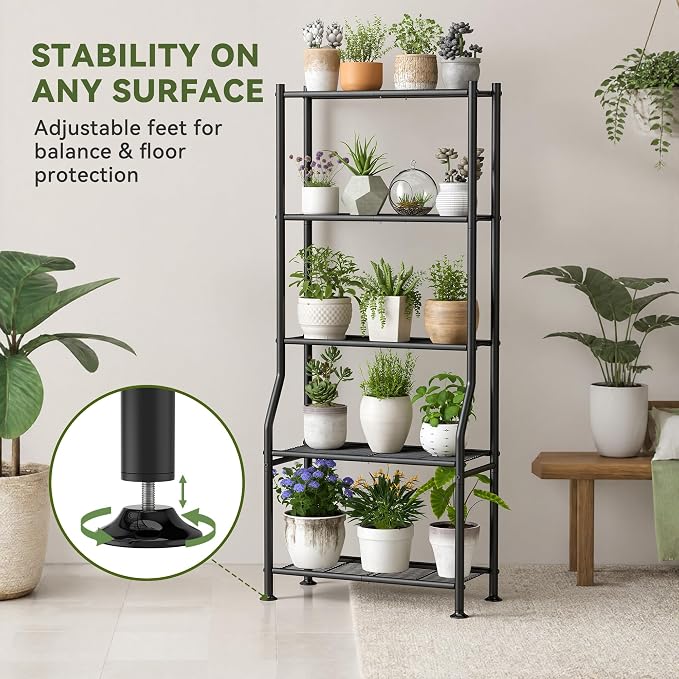 Livilord 5-Tier Plant Stand Indoor Outdoor, Waterproof Corner Garden Rack - Image 4