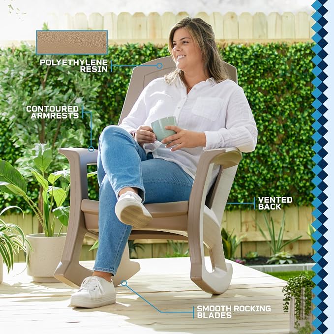 Rockaway Heavy Duty All Weather Patio or Deck Rocking Chair, and Patio - Image 5
