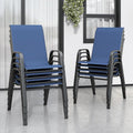 Stackable Patio Chairs Set of 8, Outdoor Chairs Set by Vimstora