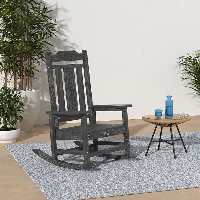 SERWALL HDPE Oversized Outdoor Rocking Chairs Set of 4, Patio Rocker, All - Image 2