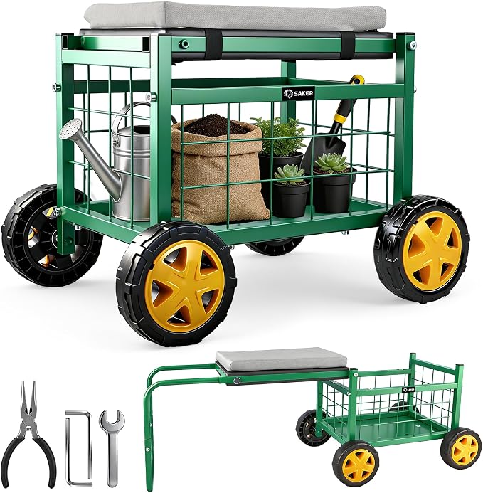 Saker Rolling Work Seat with Wheels by Saker