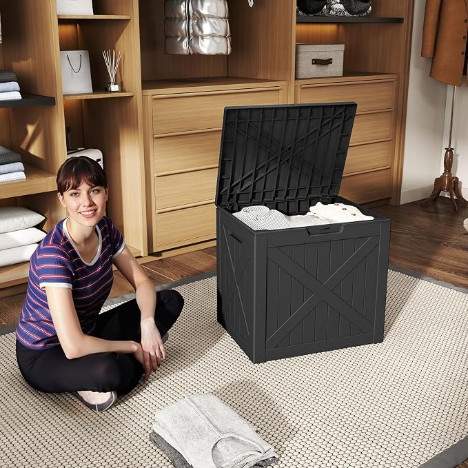 40 Gal Waterproof Outdoor Storage Box Weatherproof Deck Box | Lockable resin - Image 3