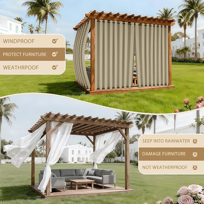 HDCAXKJ Waterproof Outdoor Curtains - Image 4