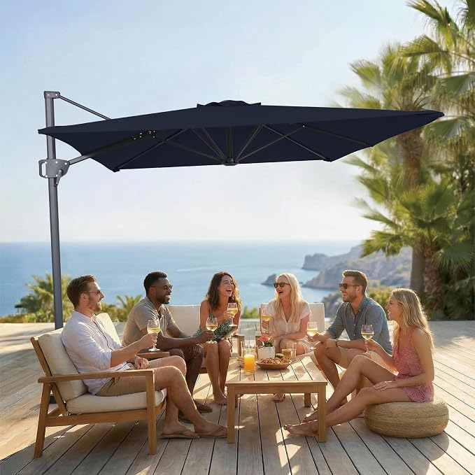 10FT Outdoor Offset Umbrella, Cantilever Patio Umbrella - Image 7