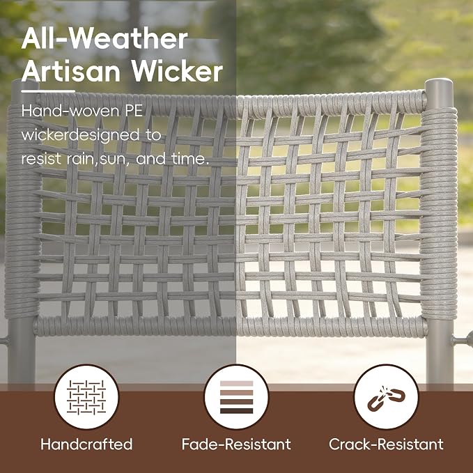 Patio Chairs Set of 4, Stackable Outdoor Dining Chairs - Image 4