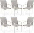 DIFY Patio Dining Chairs Set of 6, Stackable Outdoor Metal Chairs by DIFY