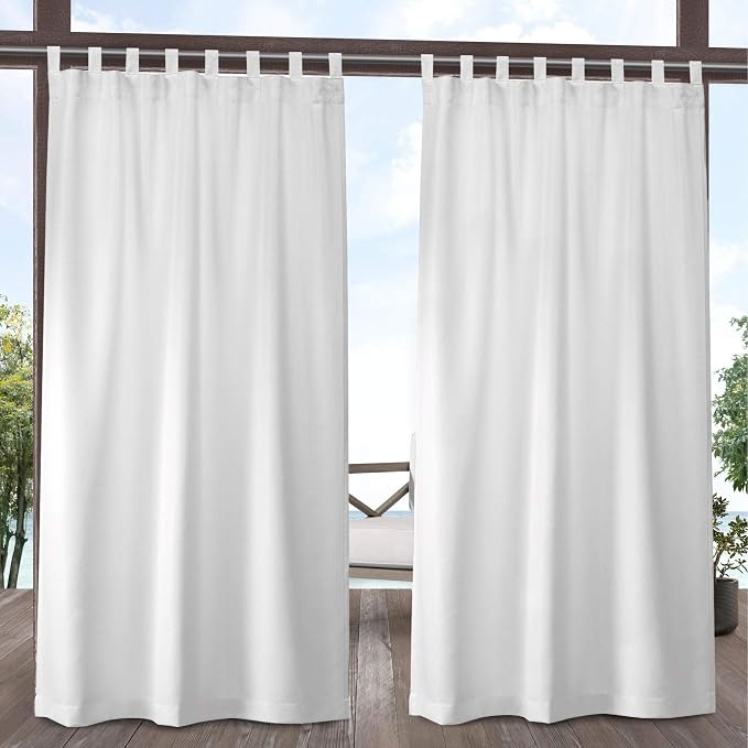 EXCLUSIVE HOME Cabana Solid Indoor/Outdoor Light Filtering Hook-and-Loop Tab by TownCountryLiving