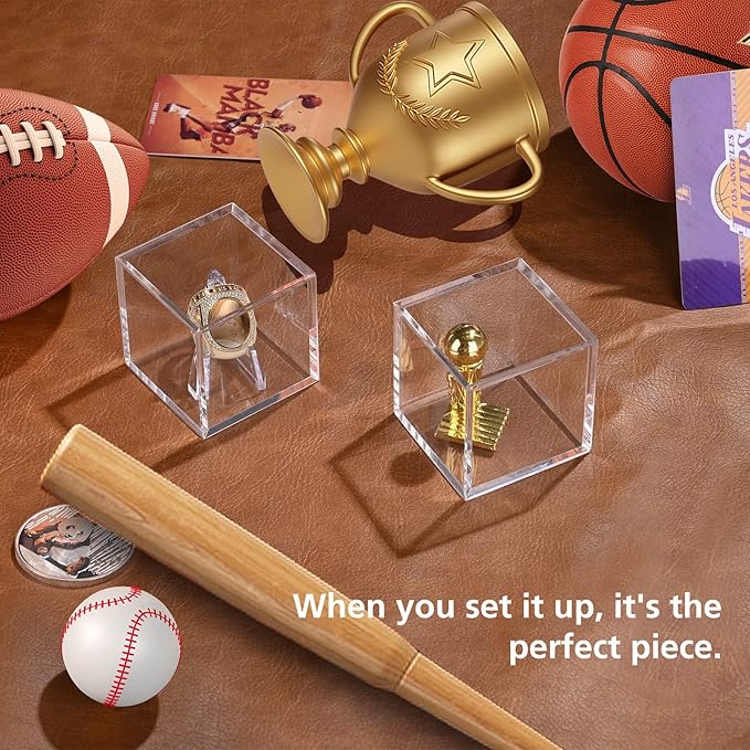 Championship Ring Display Case, Acrylic Display Box and Holder for Super Bowl, Championship, and Baseball Rings, for Collectors and Enthusiasts, 1pc