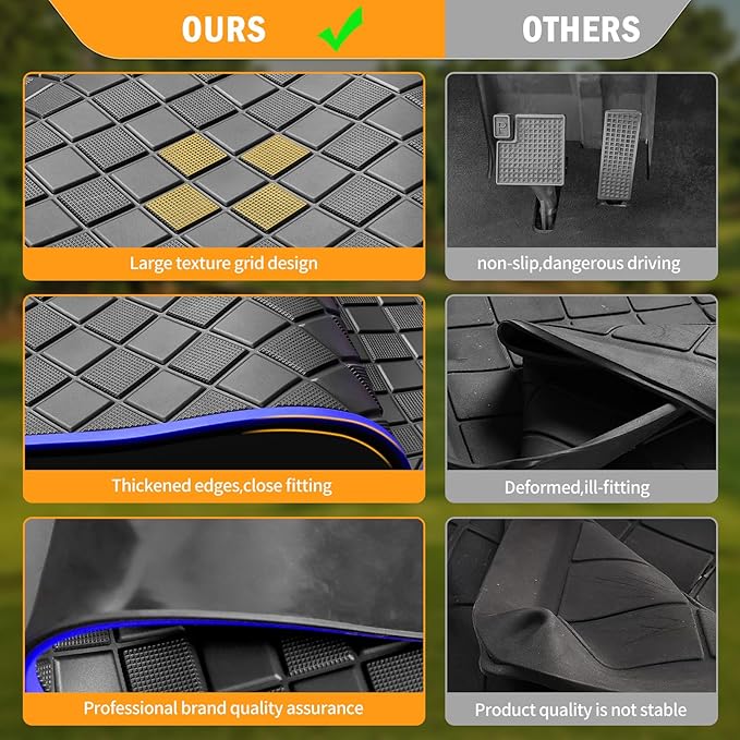 Golf Cart Floor Mat for Yamaha,Customize Non-Slip Full Coverage Liner Matt Replacement Fits to Yamaha G29/Drive, Drive2,Adventurer,QuieTech 2017+,Durable Easy to Clean