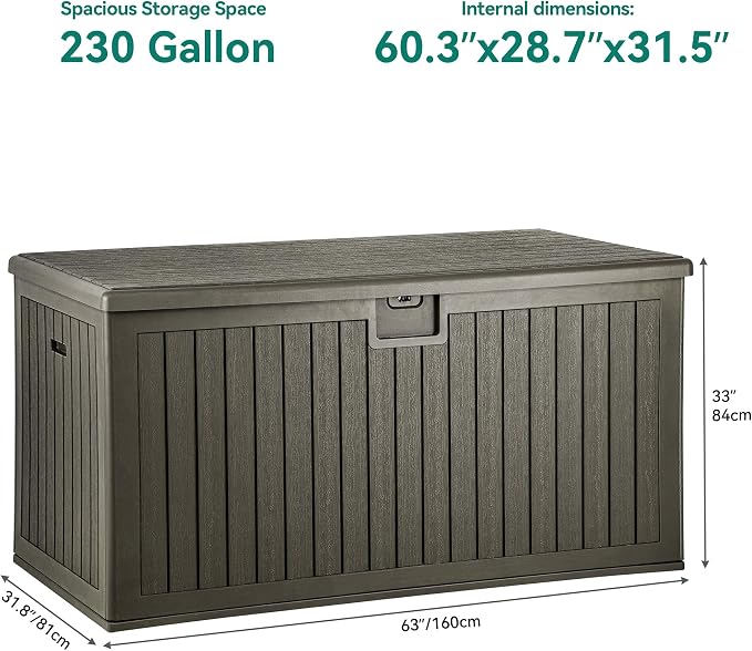 YITAHOME 230 Gallon Large Deck Box - Image 6