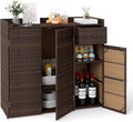 Tangkula Rattan Outdoor Storage Cabinet, Patiojoy Outdoor Cabinet by TANGKULA