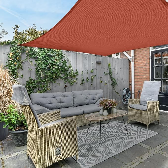 AsterOutdoor Sun Shade Sail Rectangle 12' x 16' UV Block Canopy - Image 8