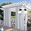 2 Panels Patio Outdoor Curtains Waterproof, Detachable Top Blackout Thermal by StangH