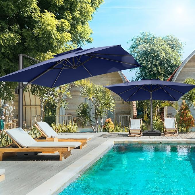 HOTEEL 10x10ft Patio Umbrella Cantilever Umbrella Double Top - Image 11