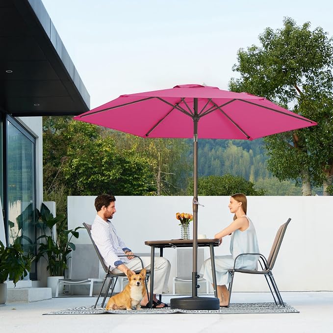 JEAREY 7.5 ft Outdoor Patio Umbrella, Table Umbrella, Rose Pink | 6 Sturdy Ribs - Image 7
