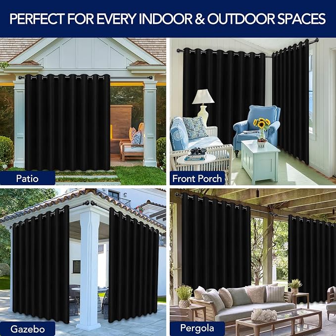 PureFit Outdoor Curtains for Patio Waterproof Weatherproof Outside Curtains | - Image 5