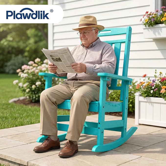 Oversized HDPE Outdoor Rocking Chair Set of 2, All-Weather, Aruba | Heavy Duty - Image 5