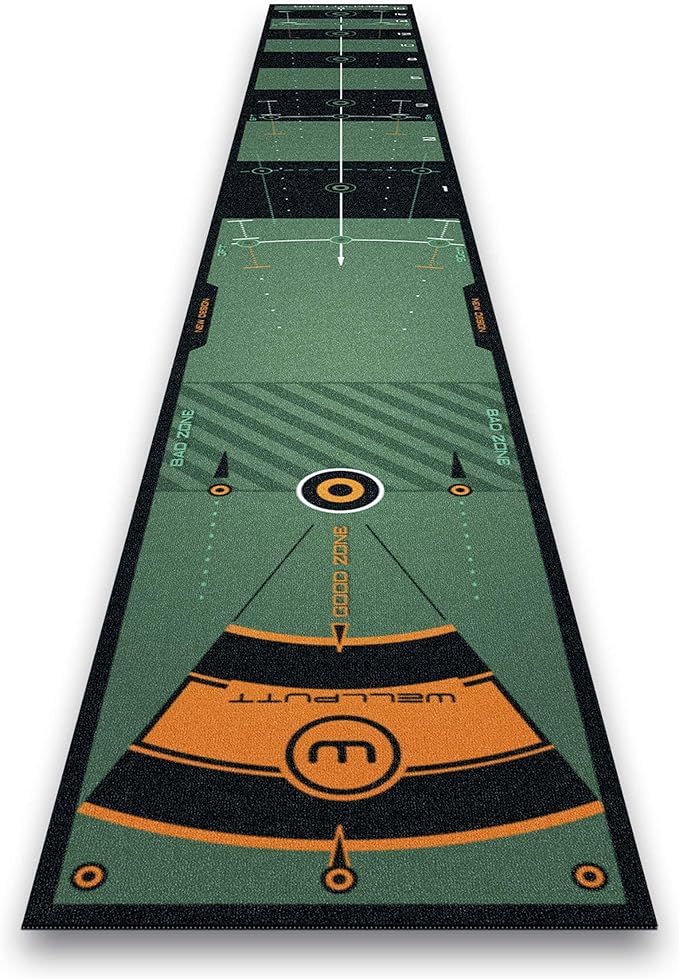 WELLPUTT - Golf Putting Training Mat - 13ft Green
