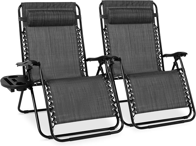 Best Choice Products Set of 2 Extra Wide Adjustable Steel Mesh Zero Gravity by Unknown