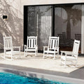 SERWALL HDPE Oversized Outdoor Rocking Chairs Set of 4, Patio Rocker, All by SERWALL