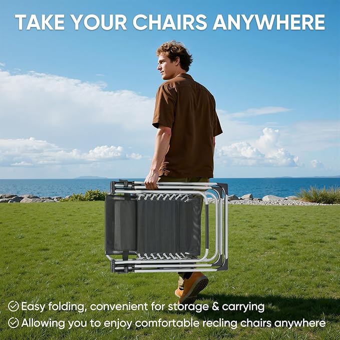 Premium Outdoor Chaise Lounge Chairs, Oversized Zero Gravity Chair, Lawn Chair - Image 8