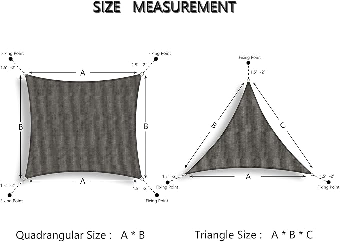 Tronssien Rectangle 10'x10' Sun Shade Sail, 95% UV Blockage Canopy Awning - Image 7