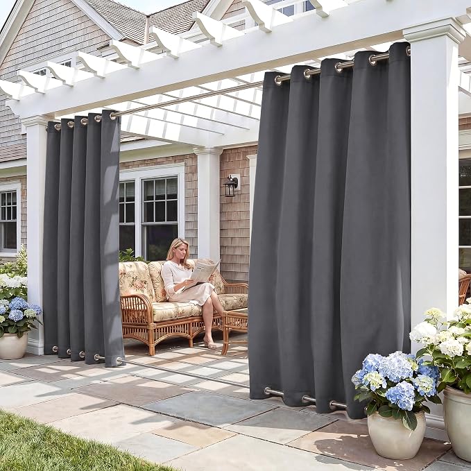 RYB HOME 2 Panels Outdoor Curtains by RYBHOME