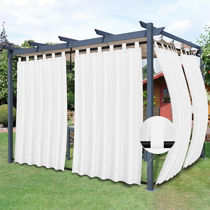 Easy-Going Outdoor Patio Curtains 2 Panels, 54x120 inch, Porch and Pergola by Easy-Going