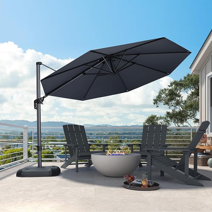PURPLE LEAF Patio Outdoor Umbrella 11 Feet Round - Image 2