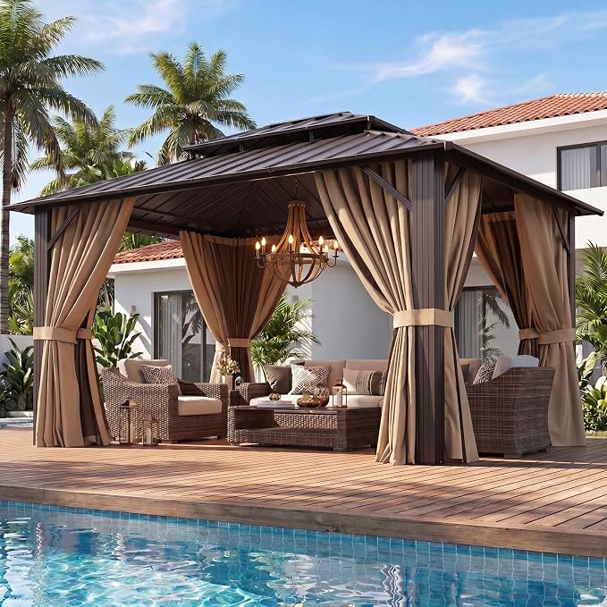 Aoxun Gazebo 10x12 Hardtop Gazebo by Aoxun