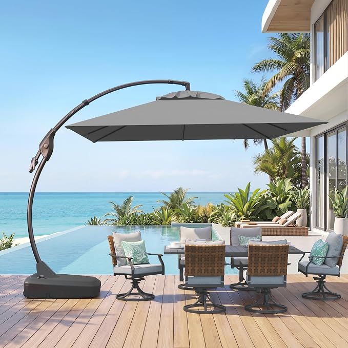 Grand patio 10x10 FT Cantilever Square Umbrella by GrandPatio