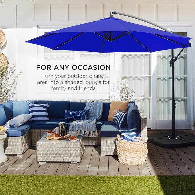 Best Choice Products 10ft Offset Cantilever Hanging Market Patio Umbrella - Image 3