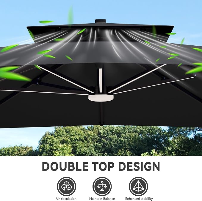10x13 FT Outdoor Cantilever Patio Umbrella - Image 6