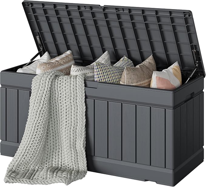 Devoko 78 Gallon Deck Box, Waterproof Resin Outdoor Storage Box | Outdoor by DEVOKO
