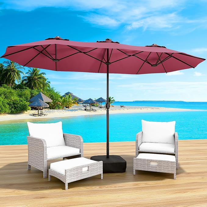 15FT Double-Sided Patio Umbrella by Enjoyyourlife