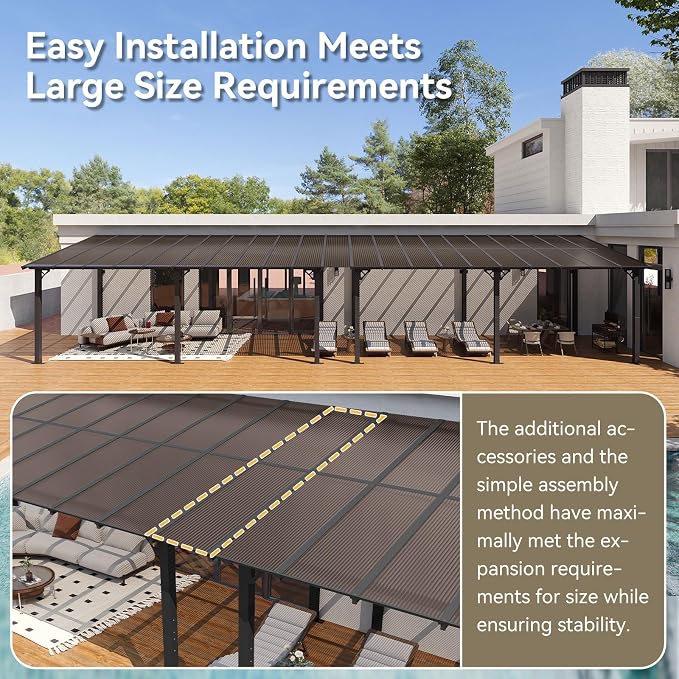 Aoxun 42’x10’ Gazebo for Patio, Gazebo Pergola - Image 3