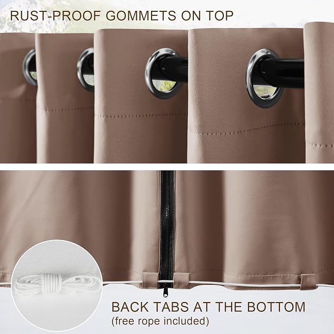 RYB HOME Fade-Resistant Extra Wide Outdoor Curtains - Image 7