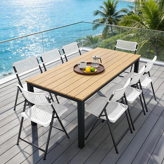 White Folding Chairs 4-Pack, Mesh Injection Molded Plastic - Image 2