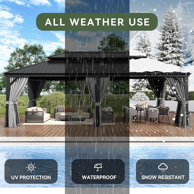 Aoxun Hardtop Gazebo 14x24 - Image 7