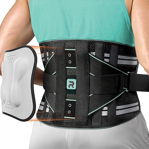 Back Brace for Lower Back for Women Men, Elastic Back Support Belt with 8 Stays for Lifting at Work, Breathable Soft Lumbar Support, Blue L