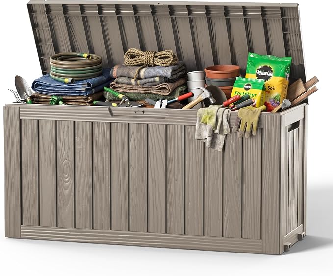 DRATO 100 Gallon Waterproof Deck Box Outdoor Storage Box by Unknown