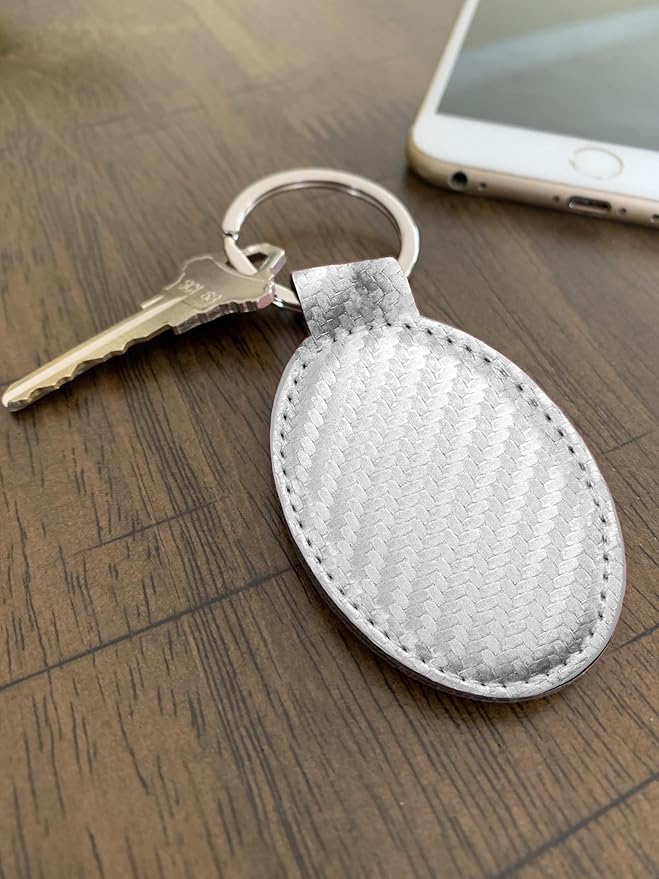 LaserGram Oval Keychain, Sunflowers, Personalized Engraving Included