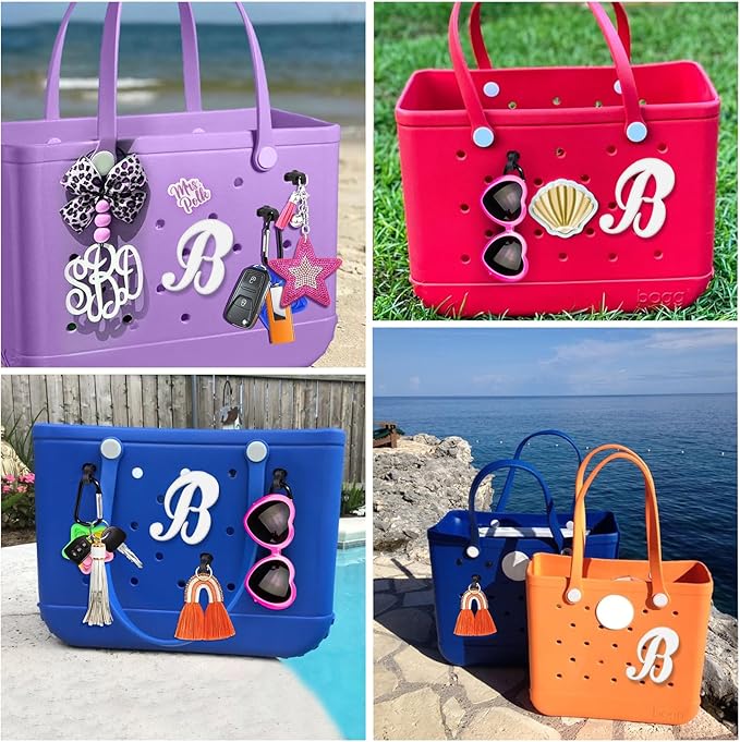 Mity rain Letter Charms for Bogg Bag，Alphabet Lettering Accessories Charms Compatible with Bogg Bag Original All Models, Insert Decorative Letter for Handbag Beach Tote Bag B