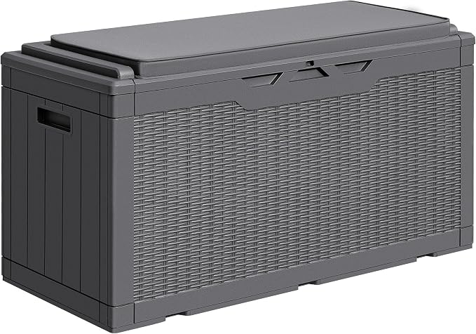Greesum 100 Gallon Resin Deck Box Large Outdoor Storage by BuynowfromGreesum