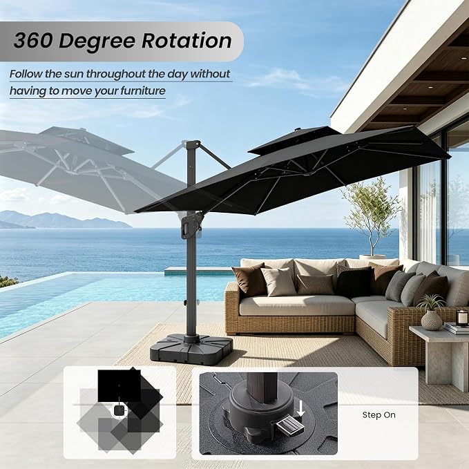 10 X 13 FT Cantilever Patio Outdoor Umbrella - Image 6